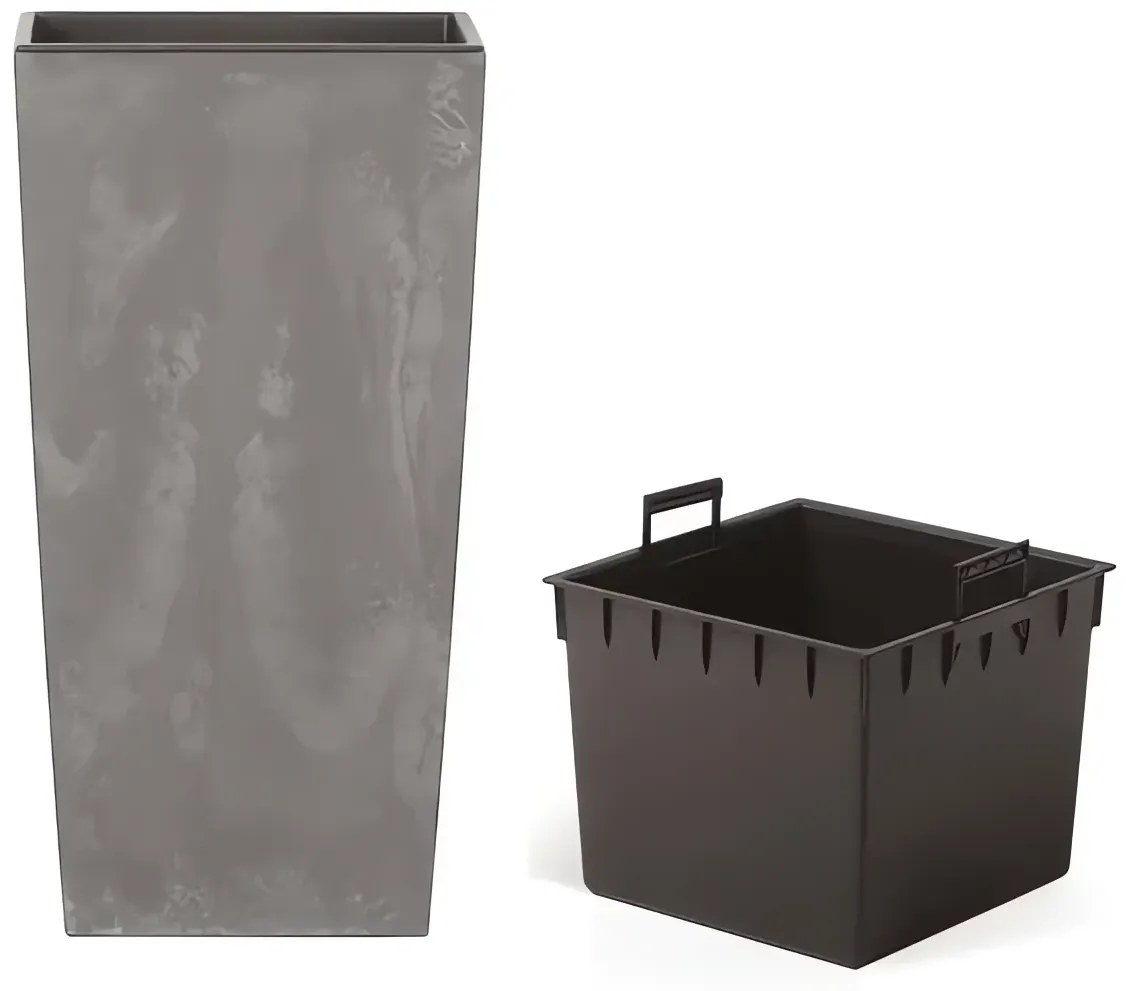 Kvetináč s vkladom URBI SQUARE BETON EFFECT marengo 40 cm
