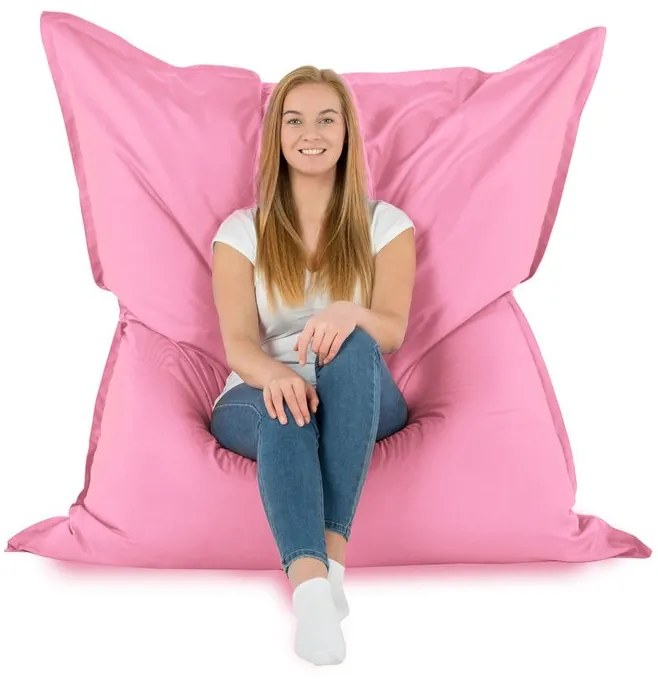 XXL vankúš na sedenie – interiérový aj záhradný, vodeodolný Farba: 9.Sv.Ružový
