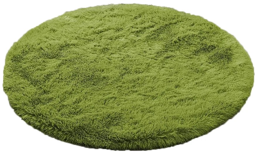 Zelený okrúhly shaggy koberec Lana Rozmer: 80