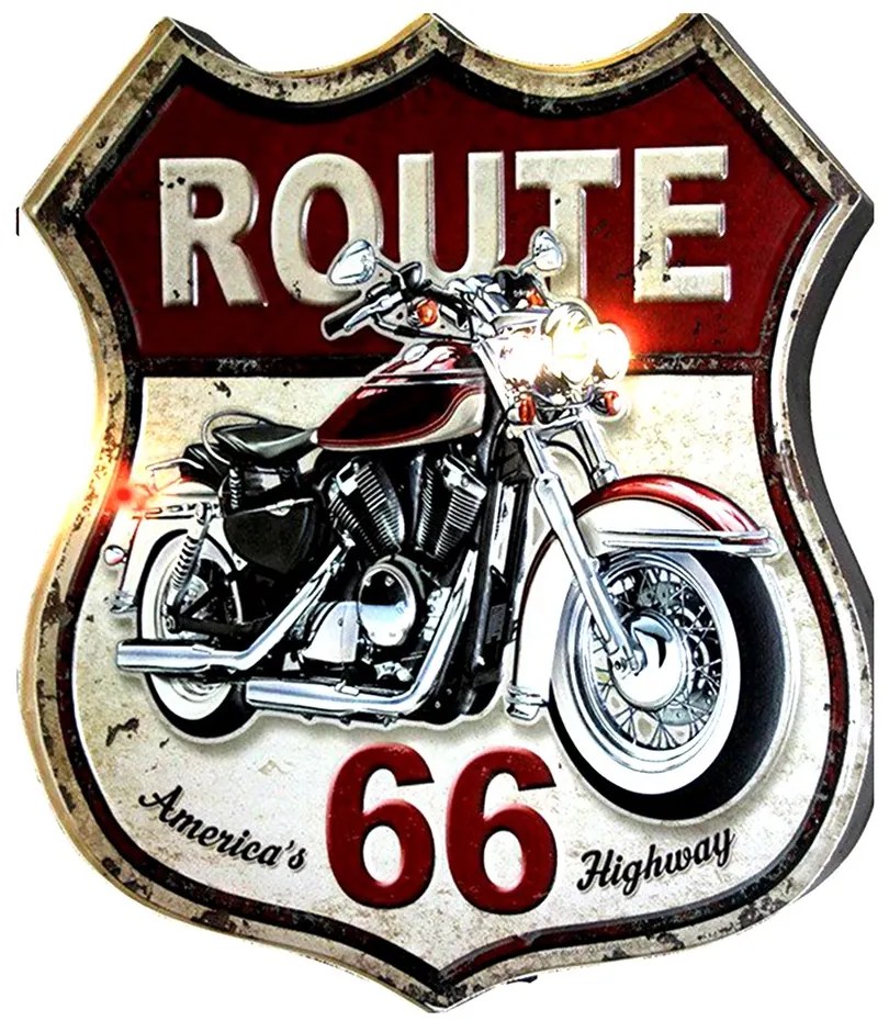 Nástenná kovová ceduľa Route 66 - 30*1*35 cm Nástenná kovová ceduľa Route 66 - 30*1*35 cm