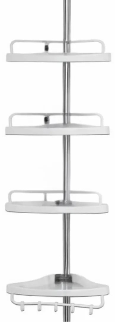 Deuba Teleskopický regál do sprchy DELMO, 92-306 cm, biela