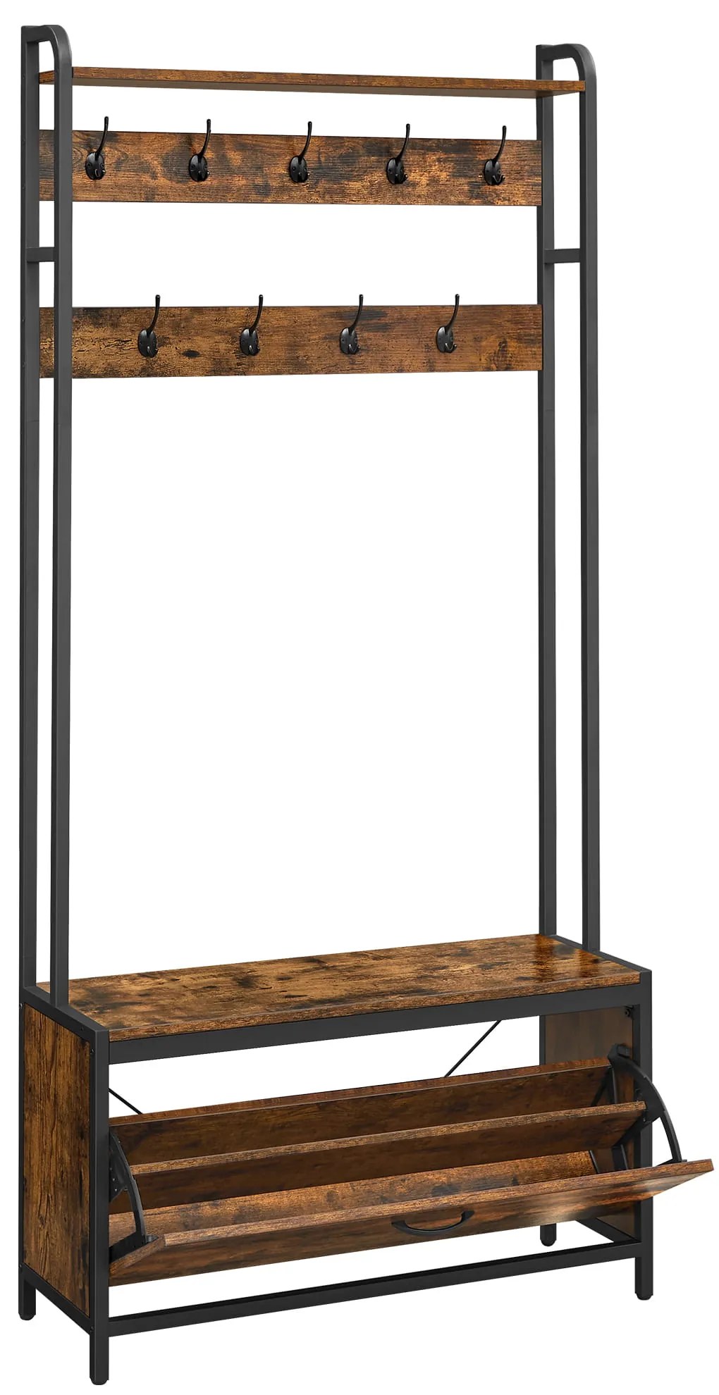 Predsieňová stena TAYLOR s botníkom 180x85 cm, rustikálne hnedá