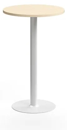 Barový stôl VERTICUS, Ø700x1100 mm, breza/biela