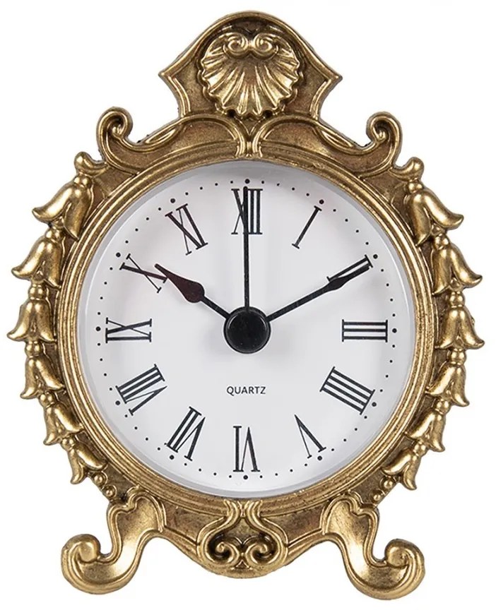 Zlaté vintage stolné hodiny - 8*4*10 cm / 1*AAA