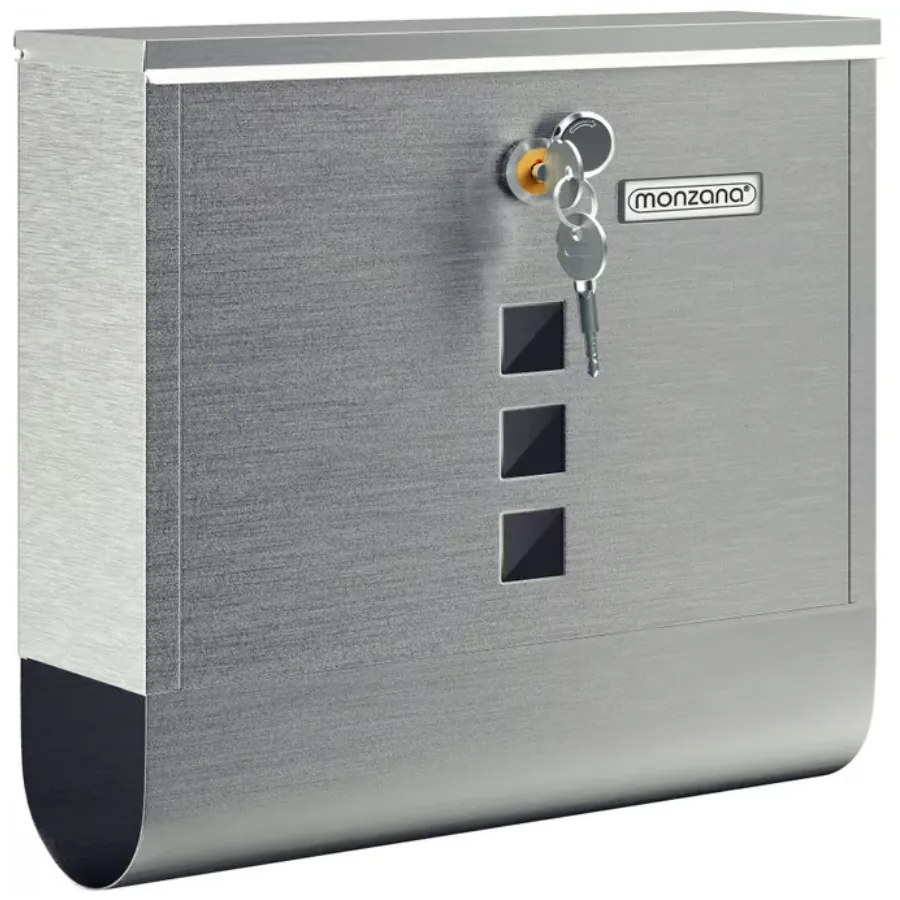 Monzana Poštová schránka s valcom na noviny POST, 30,5x10x33,5cm, strieborná