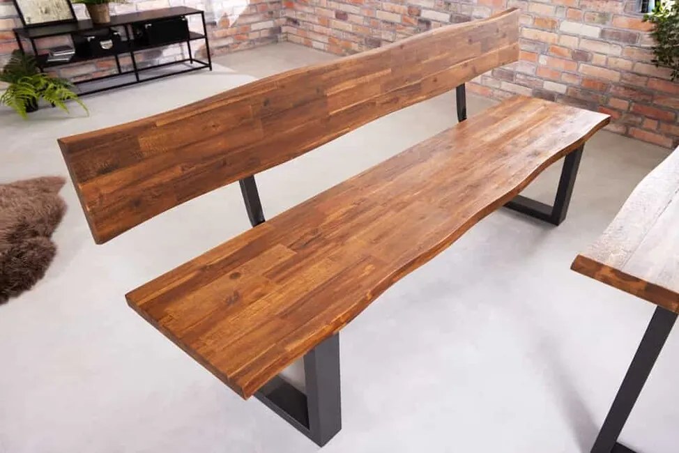 Dizajnová drevená lavička Genesis akácia 200cm