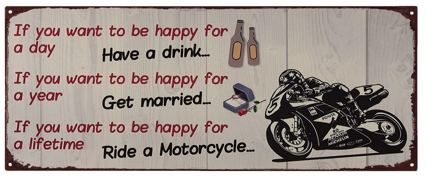 Nástenná kovová ceduľa If You Want - 50 * 20 cm