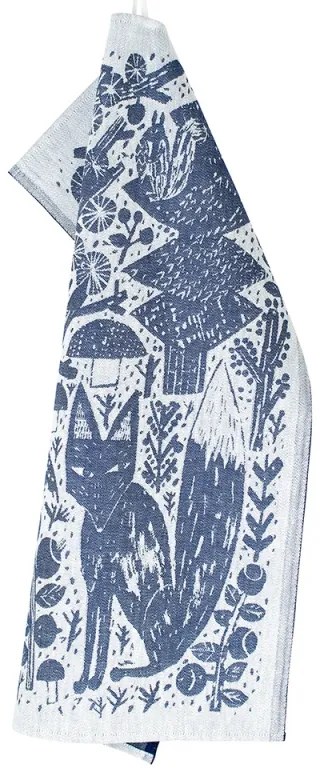 Ľanová utierka Metsikkö 46x70, modro-biela