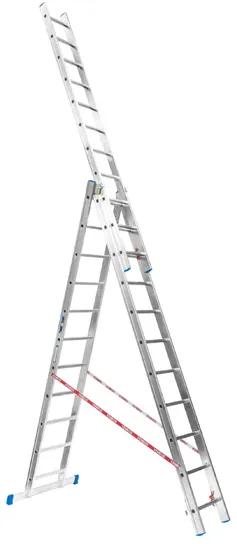 Hliníkový trojdielny výsuvný rebrík VENBOS PROFI, 3x11 priečok, 7,18 m