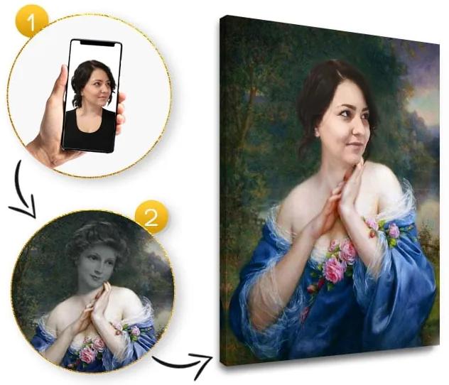 Darček pre ženy - historický obraz z fotky | rôzne rozmery a portréty