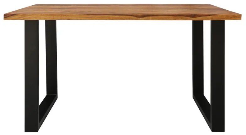 Jedálenský stôl s kovovými nohami 180x90 cm z indického masívu palisander Natural