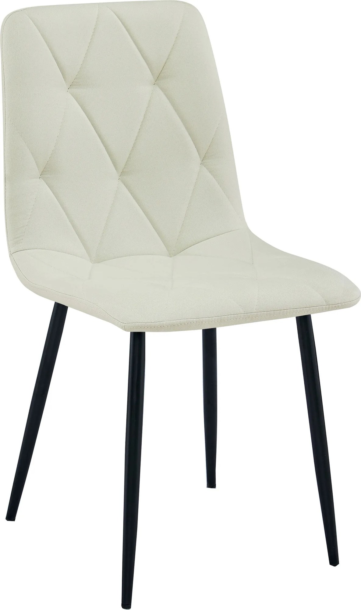 Krémová jedálenská stolička LIBRA s čiernymi nohami