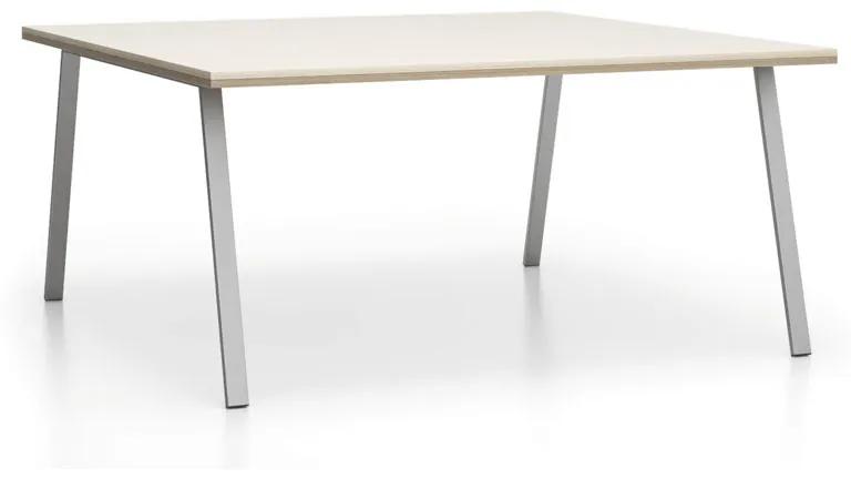 PLAN Kancelársky rokovací stôl DOUBLE LAYERS, bez prepážok, dub prírodný/dub morený