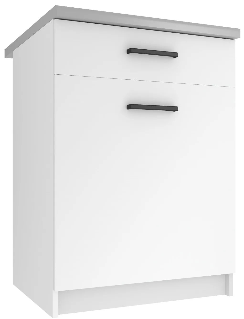 Kuchynská skrinka Belini spodná so zásuvkami 60 cm biely mat s pracovnou doskou TOR SDSZ1-60/0/WT/WT/0/B1