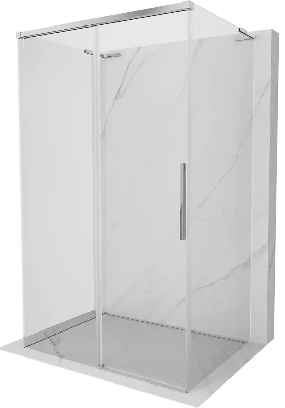 Mexen Rox-3SL, 3-stenný nadstavec na sprchový kút 100 x 120 cm, číre sklo, chrómový profil, 8C2L-100-120-01-00-3S