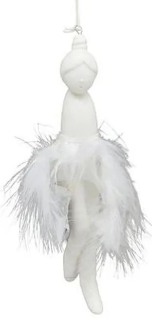 Závesná ozdoba anjelik z bielych pierok - 17*8*12 cm Závesná ozdoba anjelik z bielych pierok - 17*8*12 cm