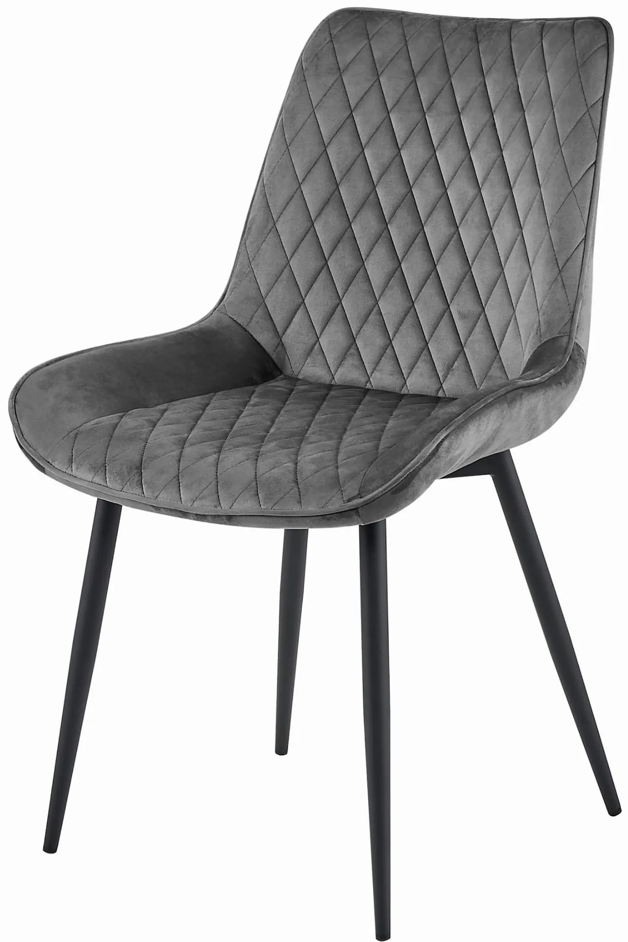 Zamatová stolička Madeira tmavo sivá