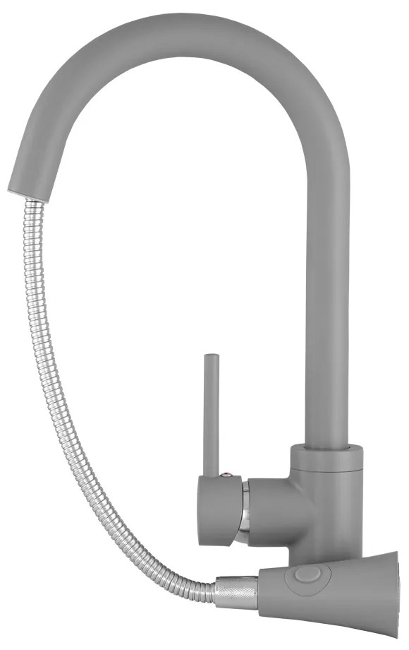 Gamma Taru, vysoká drezová batéria s výsuvným výtokom, šedá, GMA-BT-GPG