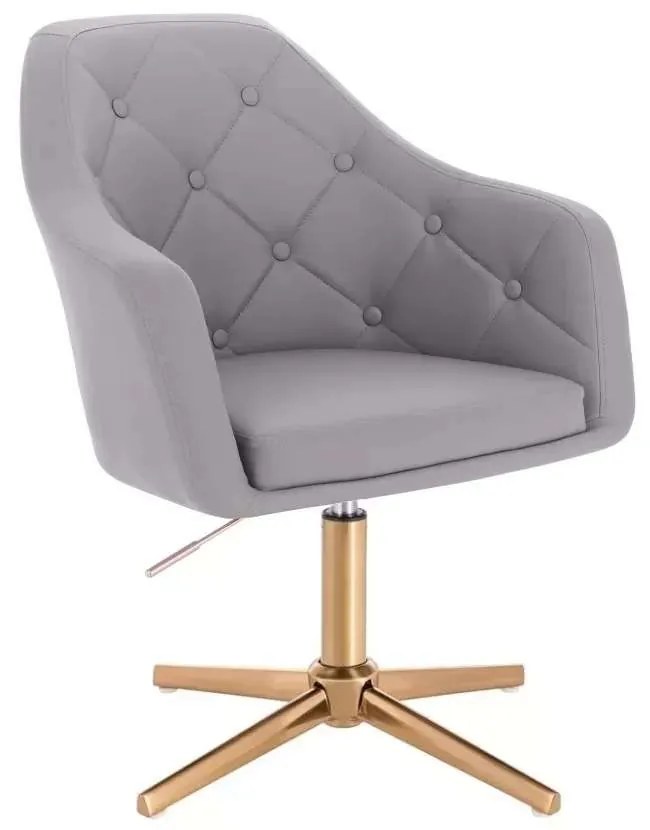 LuxuryForm DESIGN Kreslo ANDORA na zlatom kríži - šedé