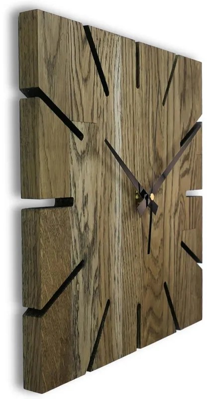 Drevené štvorcové hodiny z dubového dreva – moderný dizajn I SENTOP MAS008-akcia20