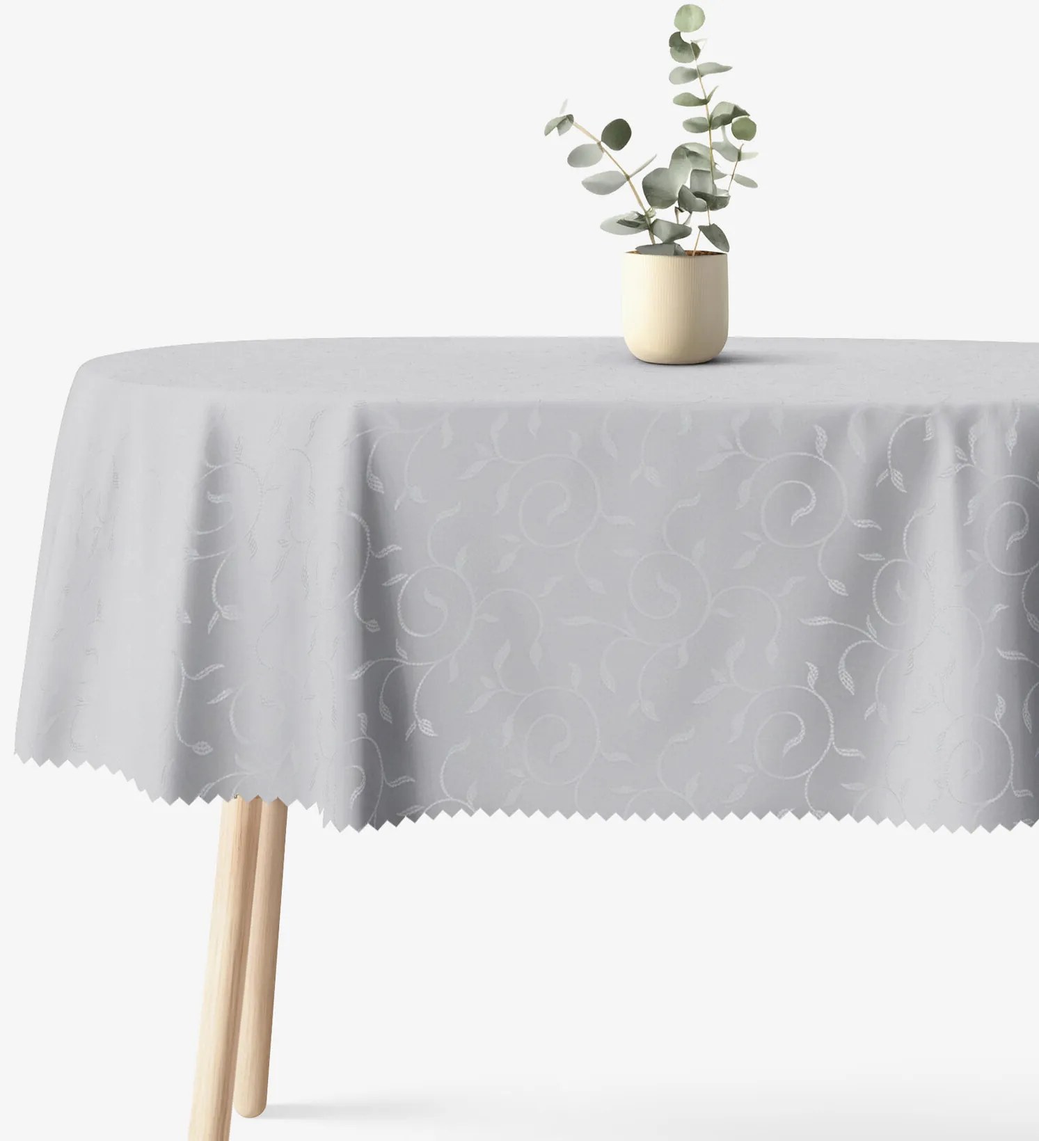 Goldea sviatočný oválny teflónový obrus - sivý s veľkými ornamentmi 120 x 160 cm