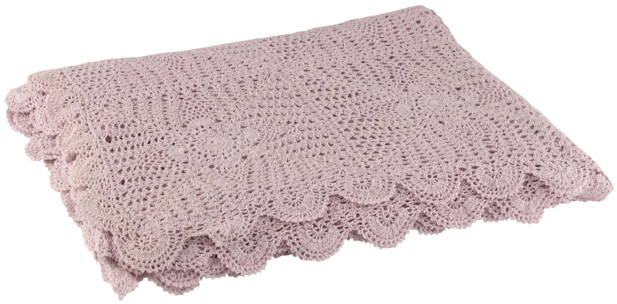 Fialkový bavlnený krajkový obrus Lace violet - 200*135cm
