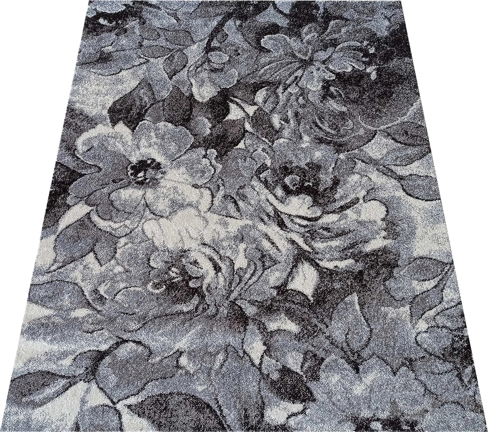 DY Sivý koberec s kvetinovým vzorom Panamero 16 Rozmer: 80x150 cm