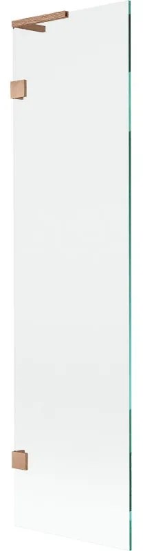 Mexen, Mexen Lunar L 1-krídlová vaňová zástena 50 x 150 cm, transparentná, brúsená meď - 897L-050-000-65-00