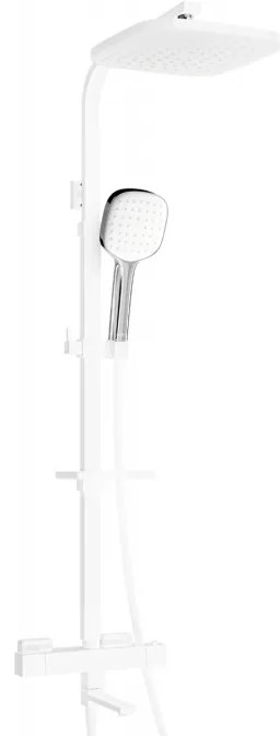 Mexen CQ33 vaňová a sprchová súprava s dažďovou sprchou a termostatickou batériou, biela / chróm - 779103395-21