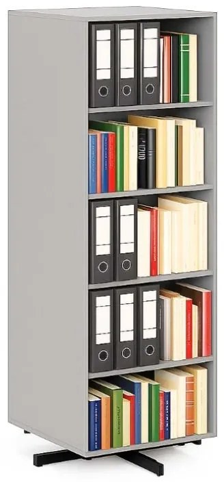 Otočný regál, 680×680×1932 mm, 2x 5 políc, sivá