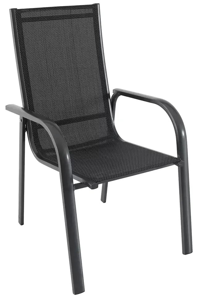 Sunfun Maja Stohovateľné kreslo, 69 × 59 × 100 cm, hliník, textil, tmavosivá