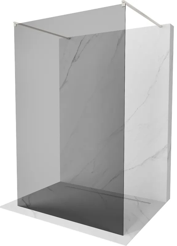 Mexen Kioto, sprchová zástena Walk-In 110 x 200 cm, 8mm šedé sklo, brúsená oceľ profil, 800-110-002-97-40