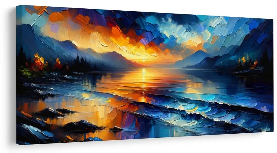 Obraz farebná symfónia na jazere