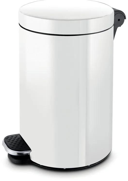 Alda Nášľapný odpadkový kôš, 30 L, lakovaný biely
