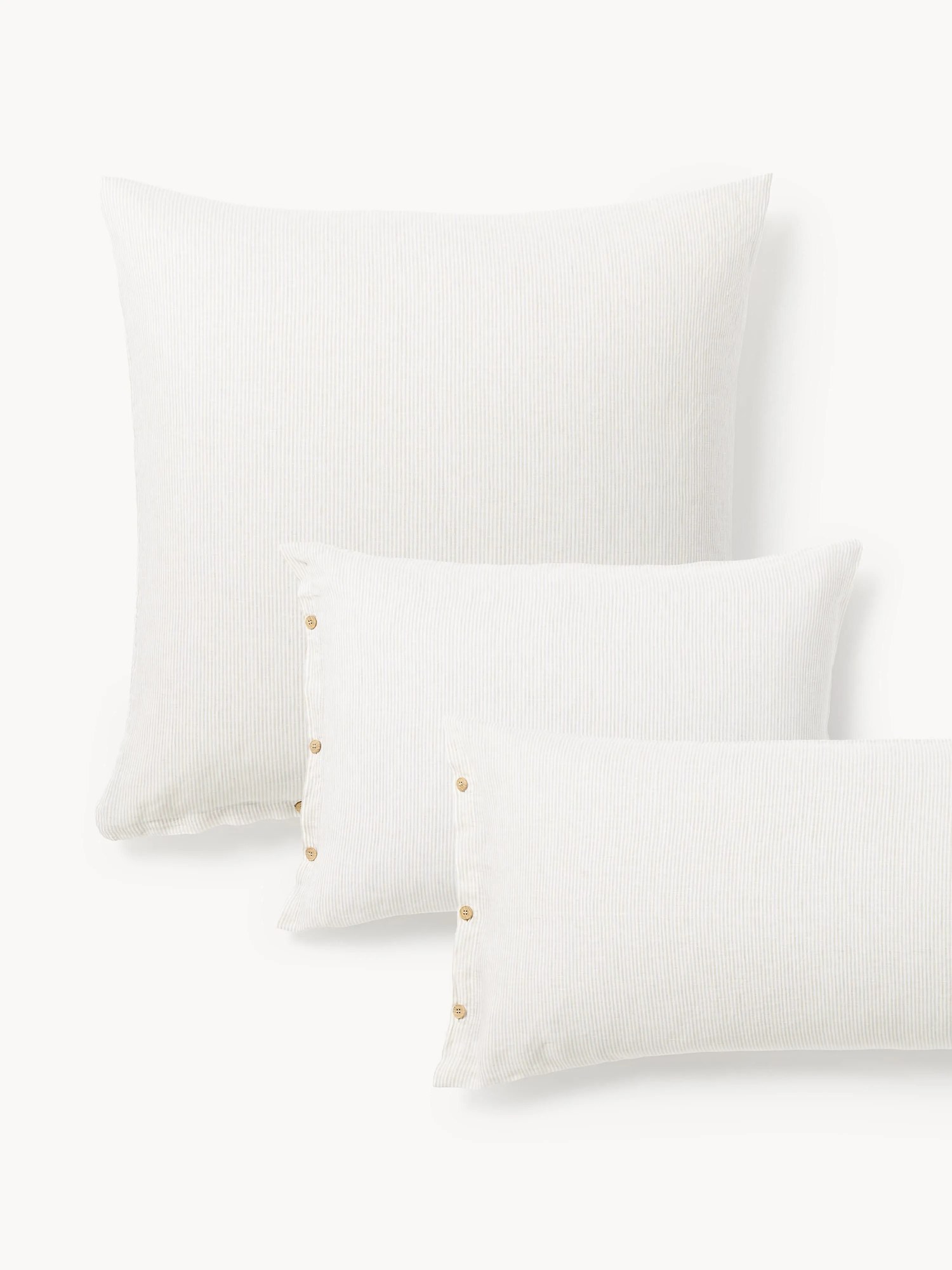 Ľanová obliečka na vankúš s vypraným vzhľadom a's jemnými pruhmi Rinna