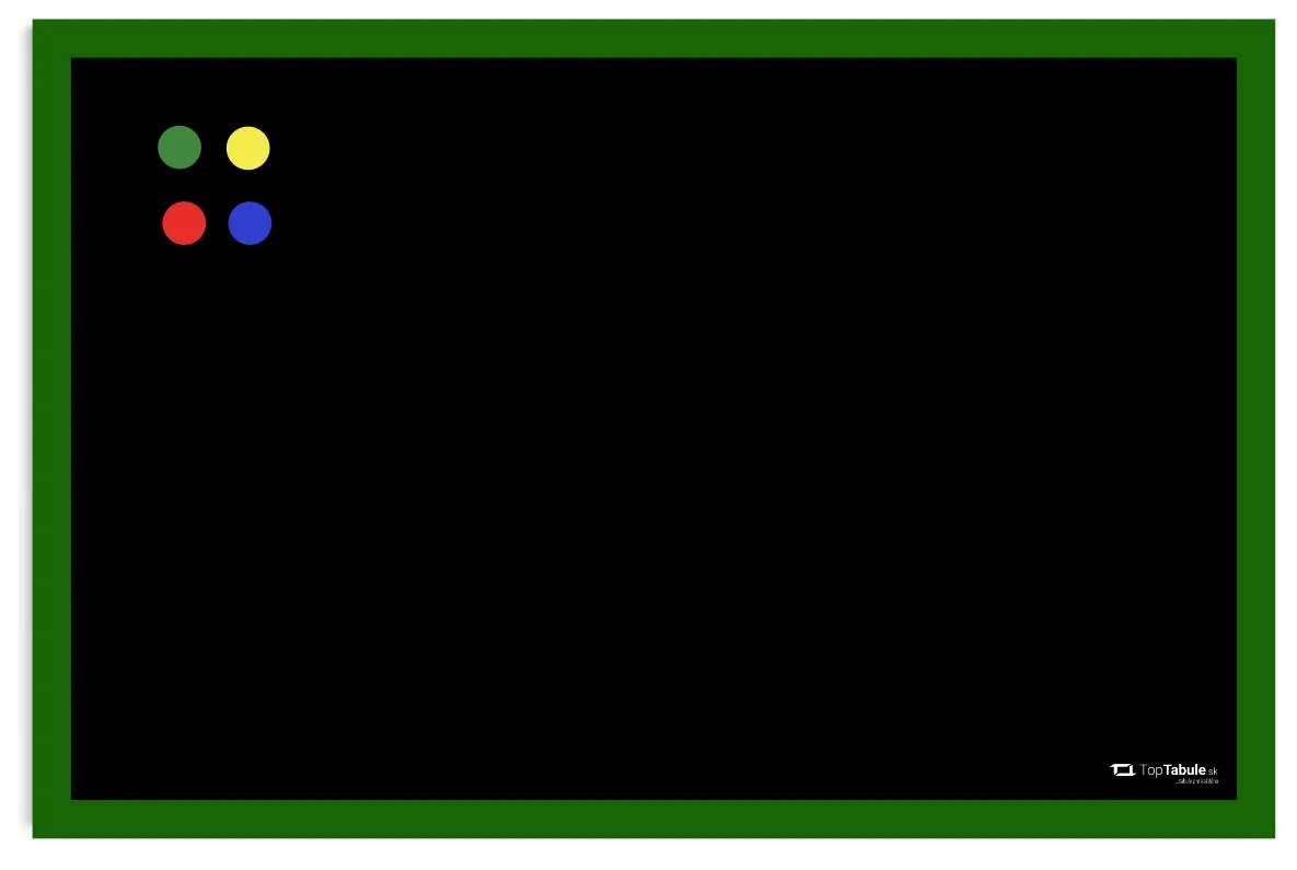 Toptabule.sk Čierna kriedová tabuľa v zelenom drevenom ráme 100x200 cm