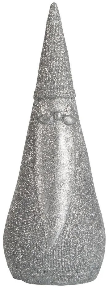 Strieborná trblietavá dekorácia Santa - Ø 7*18 cm