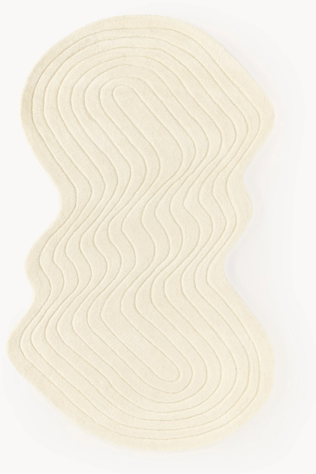 Ručne tuftovaný vlnený koberec v organickom tvare Aliza