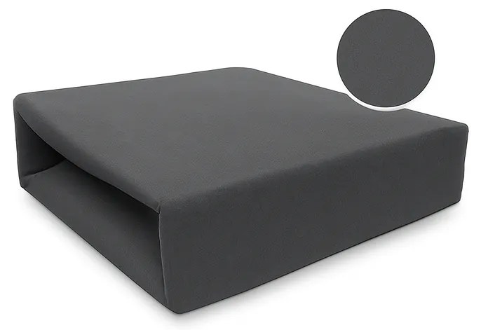 INTERMEDIC SK Jersey napínacia plachta 90x200 cm – Tmavo sivá, 100 % bavlna, guma po obvode