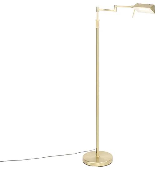 Stojaca lampa mosadz vrátane LED s dotykovým stmievačom - Notia