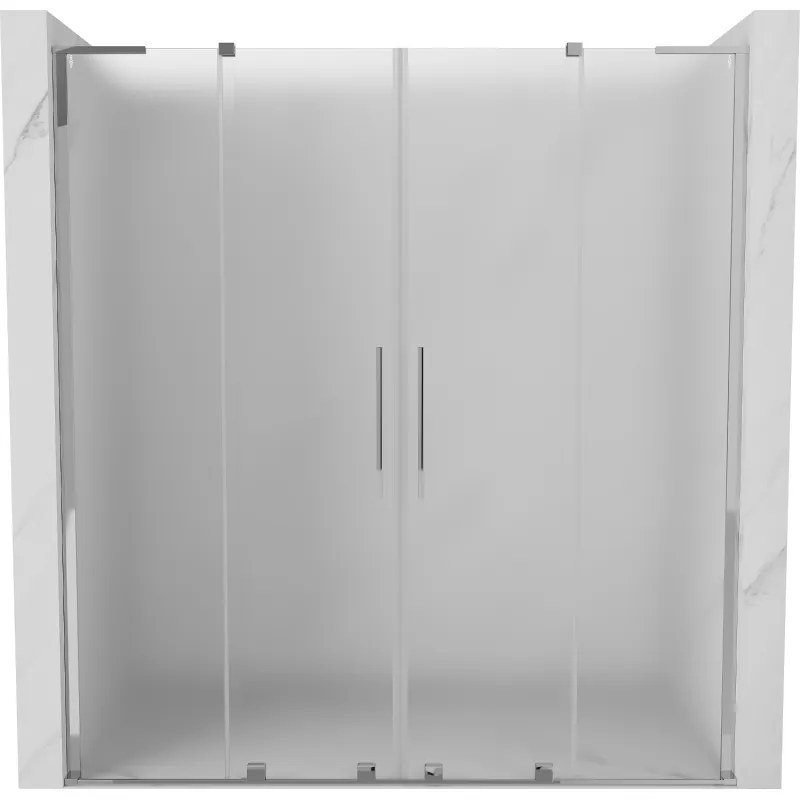 Mexen Velar L Duo, posuvné sprchové dvere do otvoru 180 cm, 8mm sklo námraza, chrómová, 871-180-003-32-01