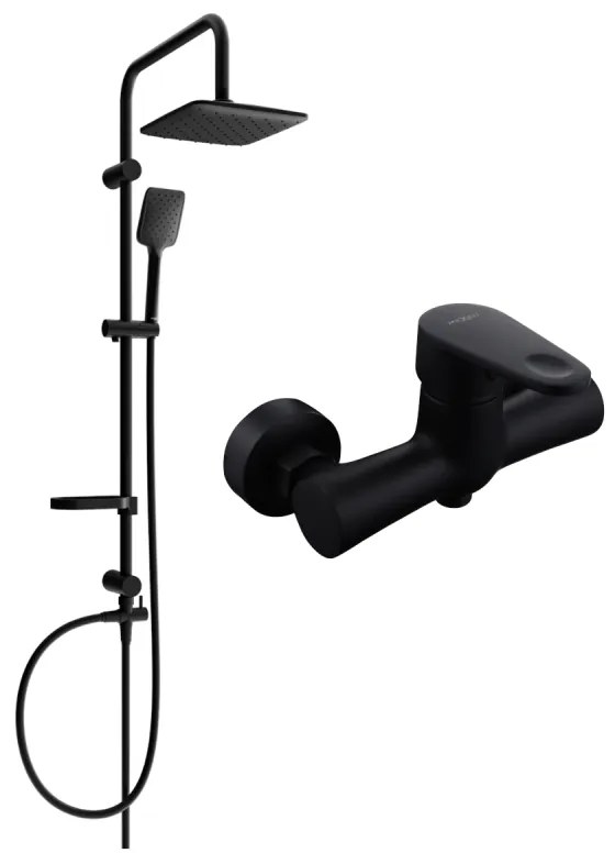 Mexen Sven sprchový set s dažďovou sprchou a sprchovou batériou Kama, čierna matná, 72540262-70