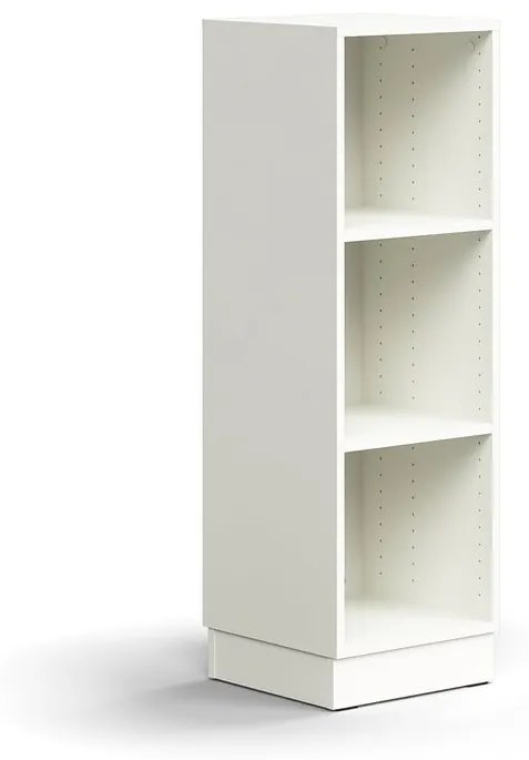 Knižnica QBUS, 2 police, so soklom, 1252x400x400 mm, biela