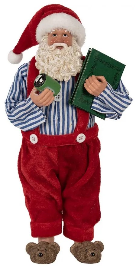 Vianočné dekorácie otec Santa Claus v papučkách a laclíkoch - 13*10*27 cm
