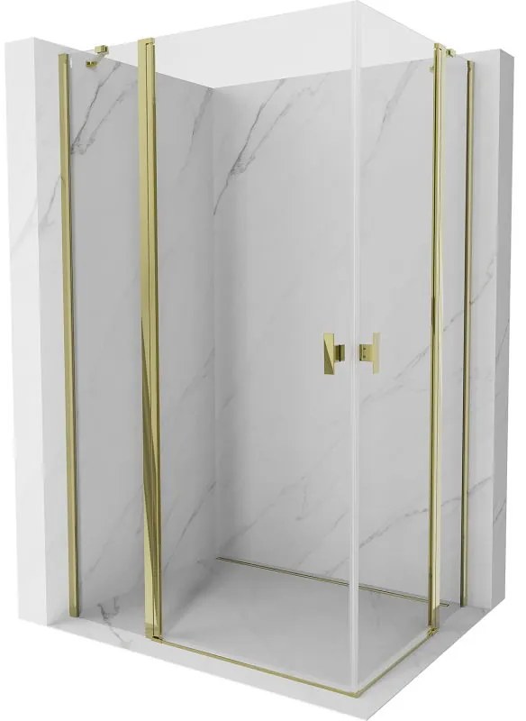 Mexen, Mexen Mist Duo sklápací sprchový kút 115 x 85 cm, transparentný, zlatý - 8A4-115-085-50-00