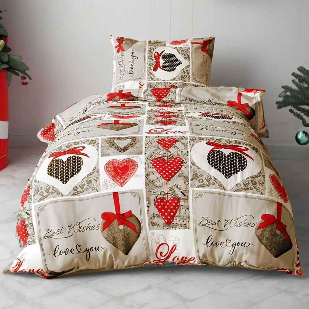 Flanelové obliečky I LOVE YOU 140x200 cm