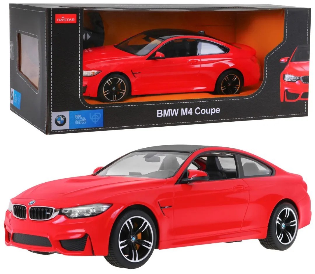 BMW M4 Coupé červené RASTAR model 1:14 Diaľkovo ovládané auto + diaľkové ovládanie 2,4 GHz
