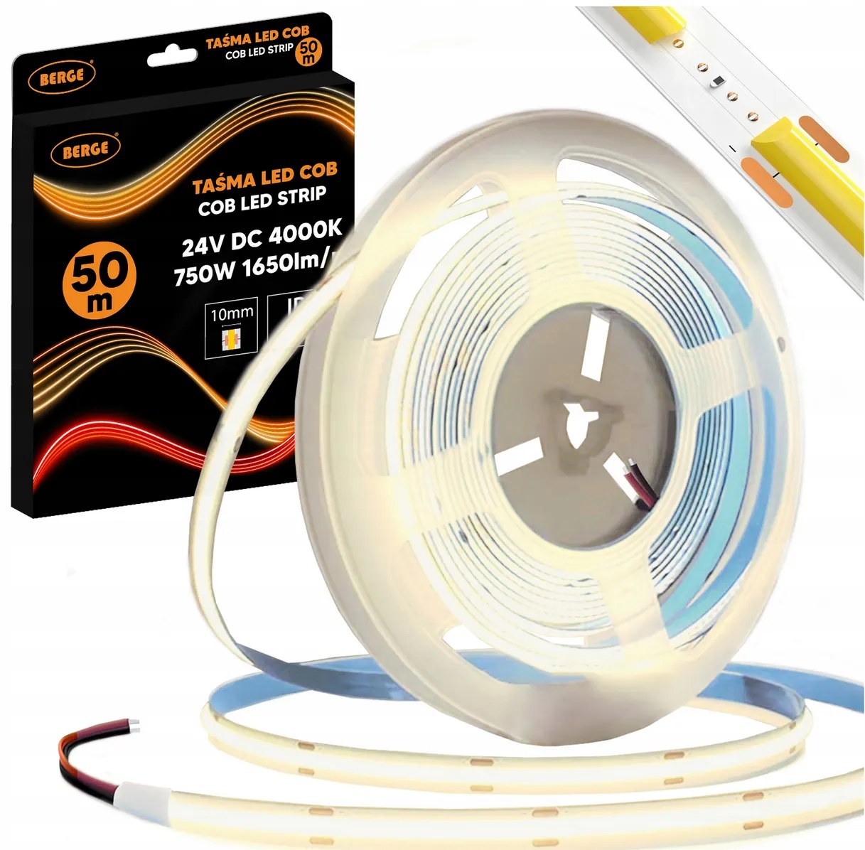 BERGE LED pásik COB Neon 24V - 528D - 15W/m - IP20 - 1650lm - 50m - neutrálna farba