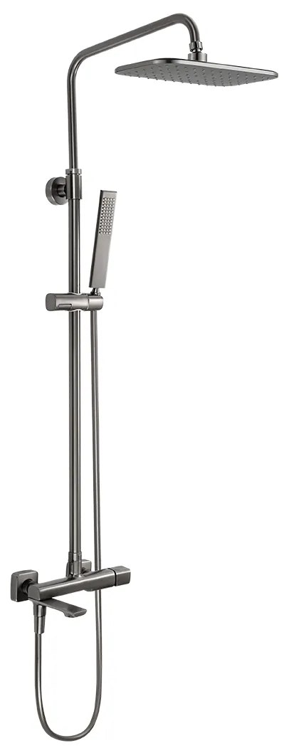 Laveo Tores, nástenná sprchová súprava s otočnou vaňovou výlevkou, grafitová, LAV-PLT_90KB