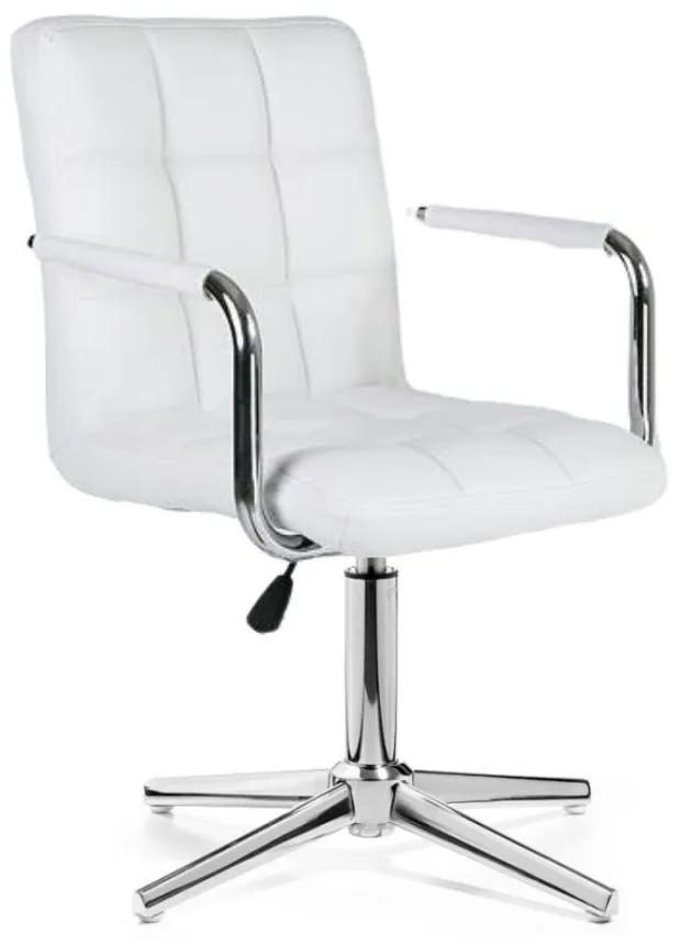 LuxuryForm DESIGN Stolička VERONA na striebornom kríži - biela